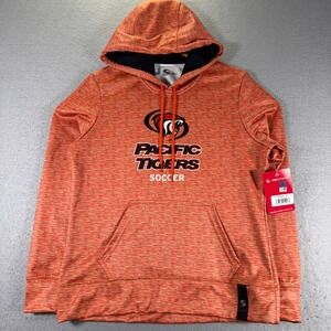 University Pacific Tigers Soccer Orange Heather Hoodie Sweatshirt‎ Adult Small